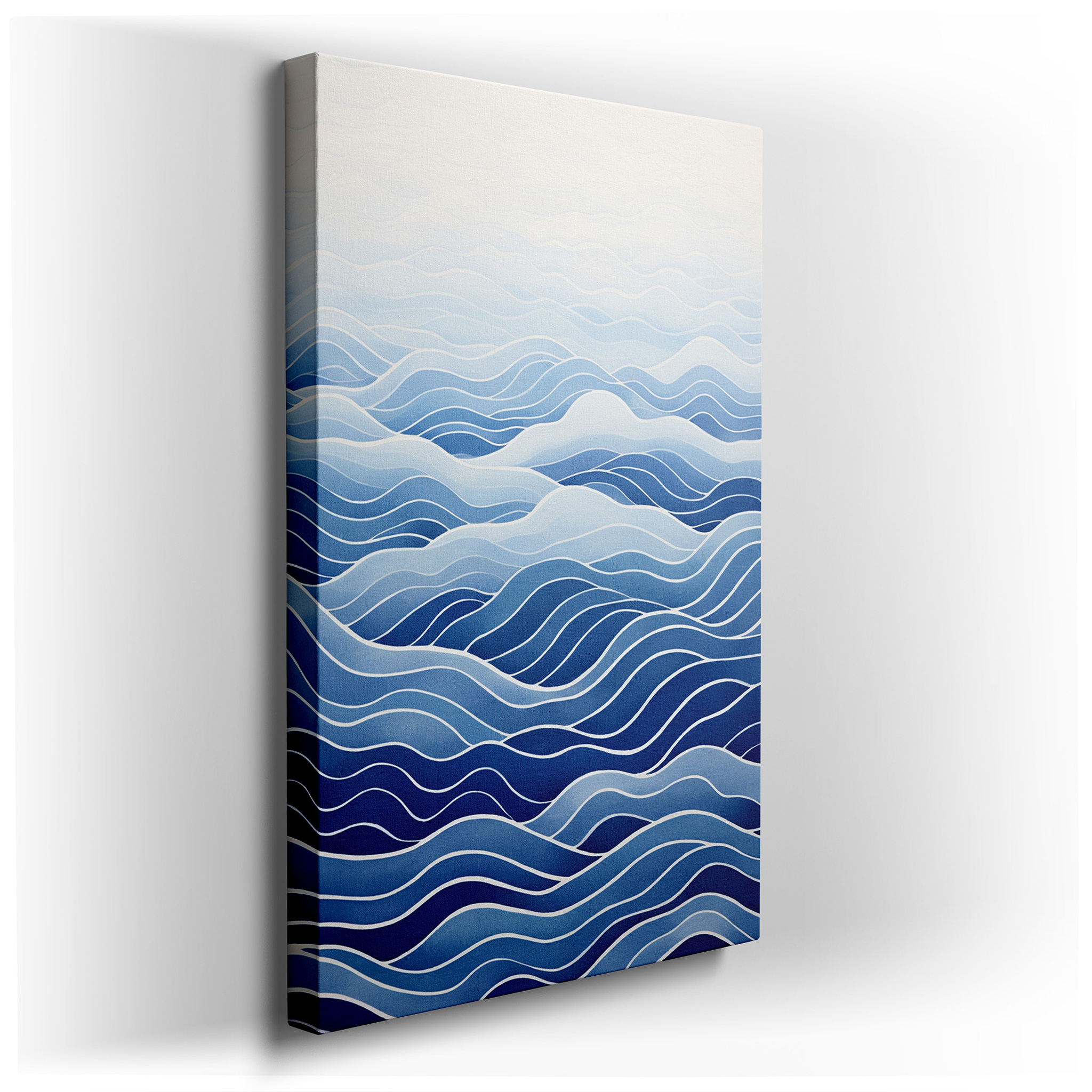 Soft Blue Gradients of Serene Ocean Waves, Tranquil Visuals for Calming Spaces - Large Wall Art, Canvas Wall Art, Wall