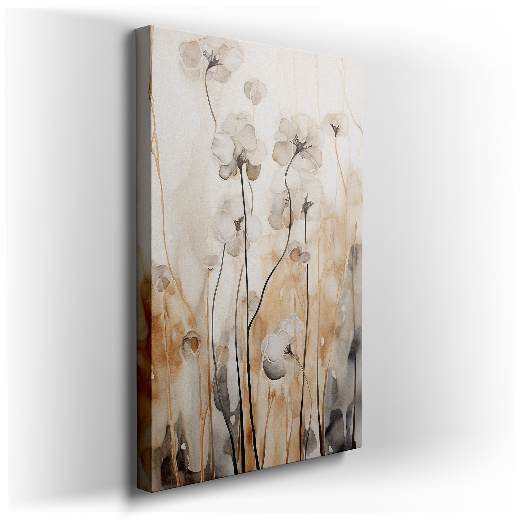 Soft - Hued Abstract Floral Elegance, Tranquil Spring Warmth Large Wall Art, Canvas Wall Art, Wall Decor for Office
