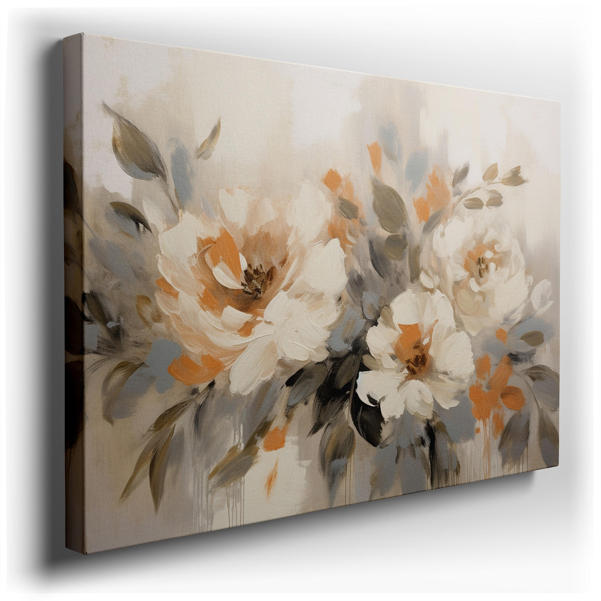 Soft - Hued Flower Sanctuary: Tranquil and Serene Large Wall Art, Canvas Decor for Office and Bedroom wrapped canvas -