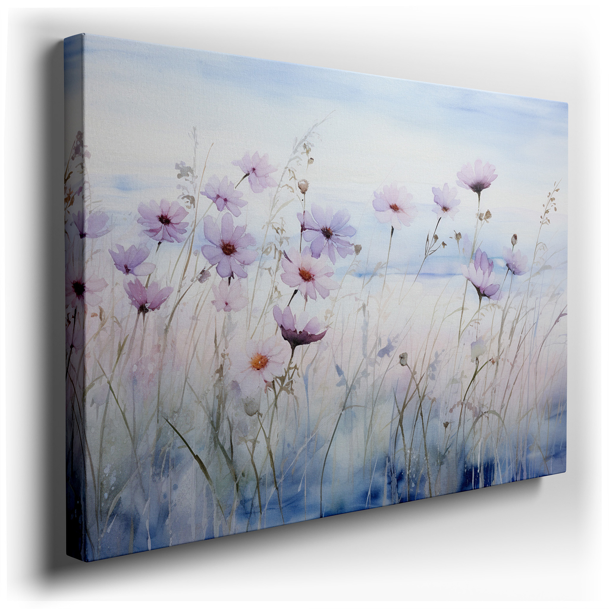 Soft - Hued Serene Blooms: Tranquil Floral Wall Art for Peaceful Spaces, Perfect for Office Decor, Large Canvas Prints