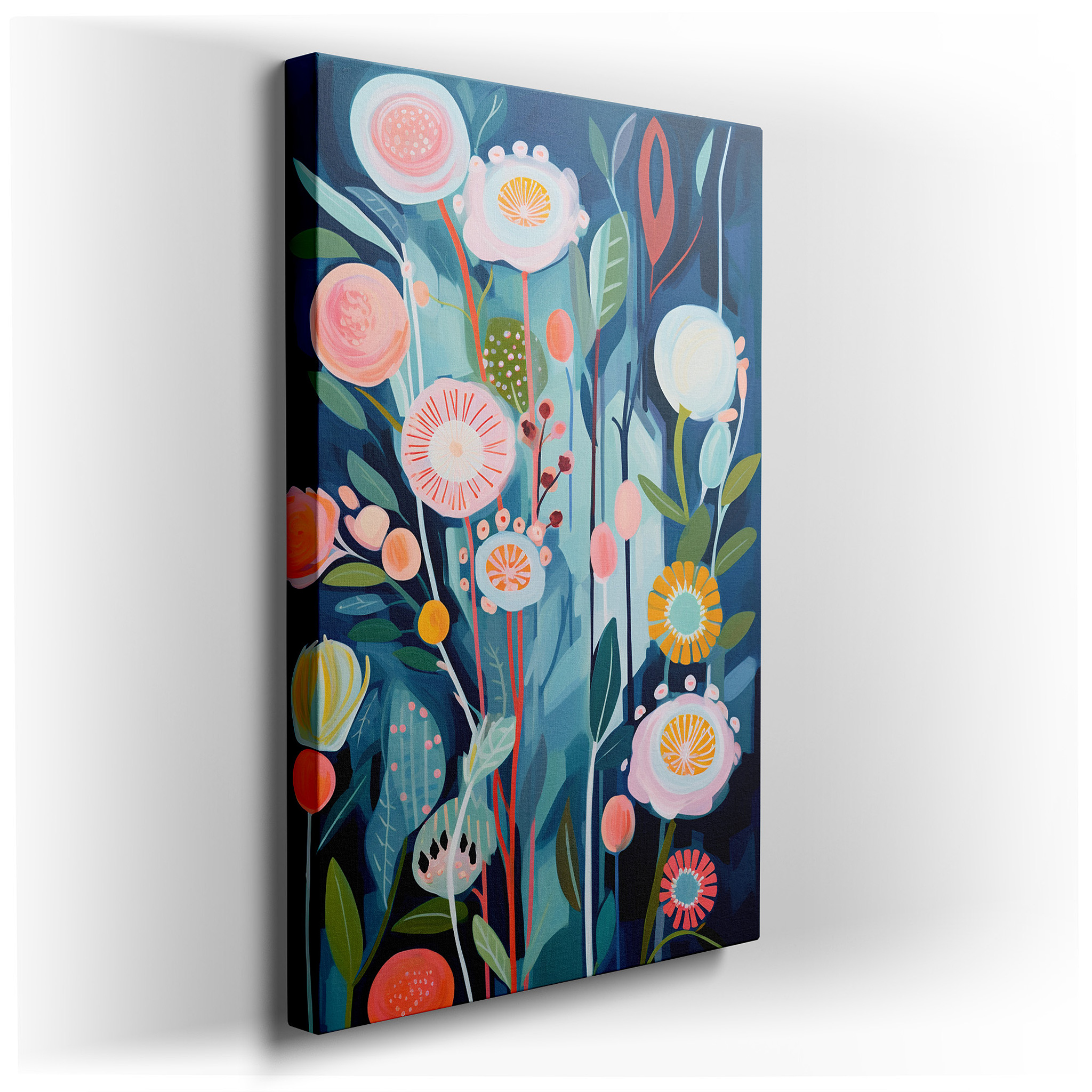 Soft Pastel Enchanting Blossoms: A Whimsical Display of Spring's Joy, Large Canvas Wall Art for Office Decor wrapped