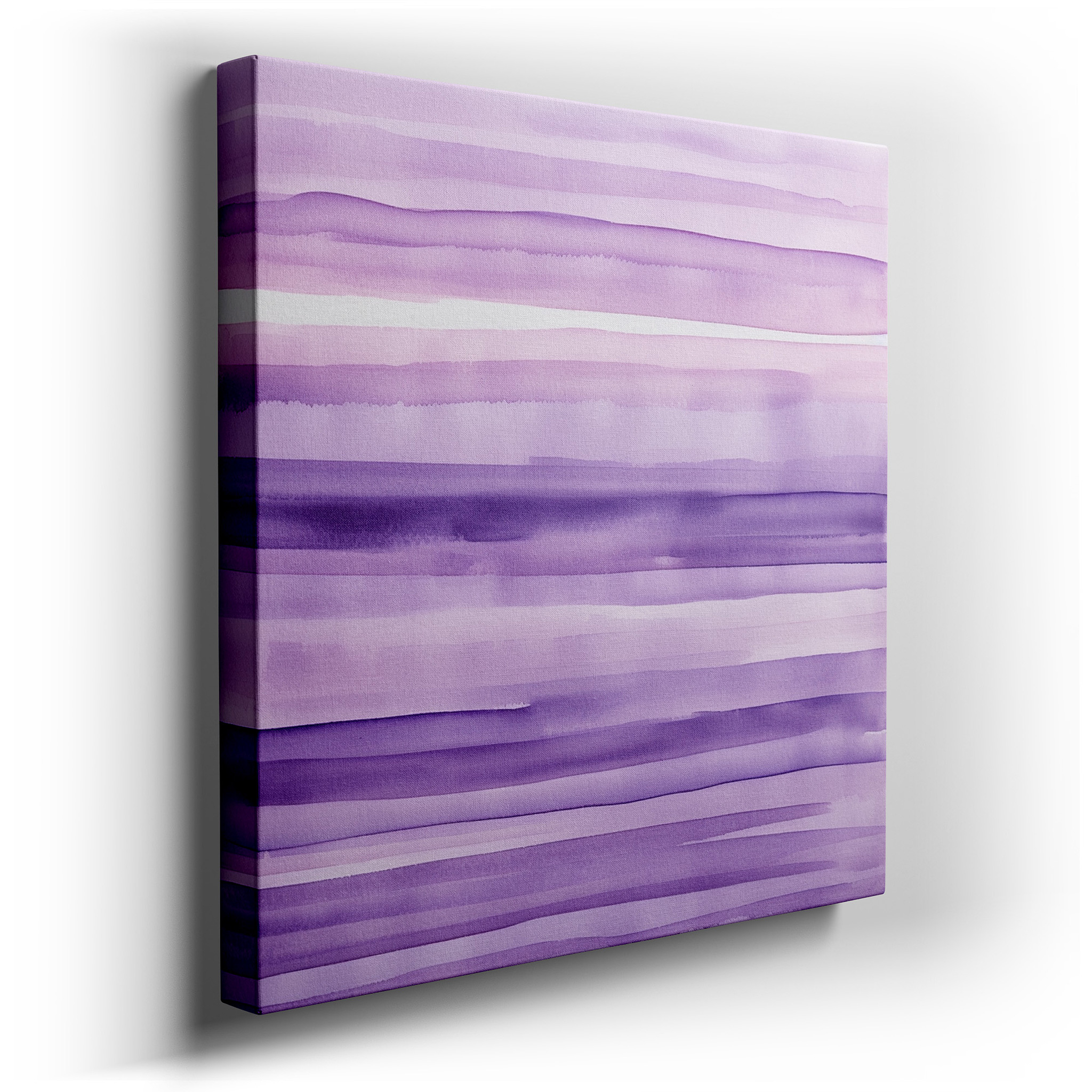 Soft Purple Stripes: Gateway to Serenity - Large Canvas Wall Art for Office, Bedroom, and Living Room Decor wrapped