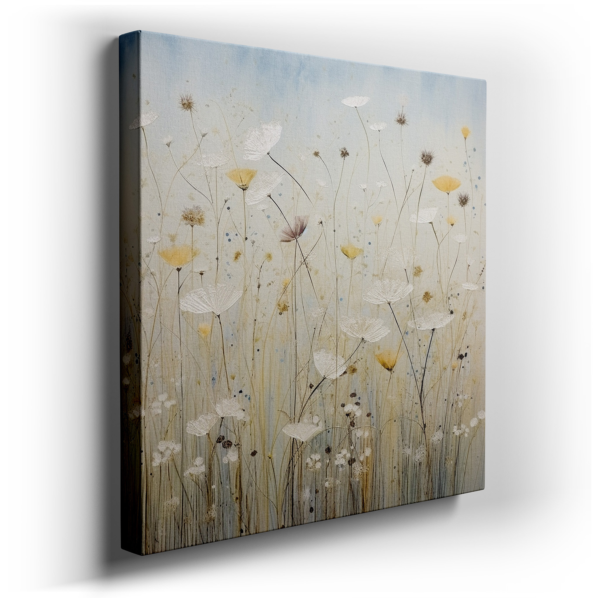 Softly Lit Pastel Wildflowers Large Canvas Wall Art for Office, Bedroom, and Living Room Decor wrapped canvas - main