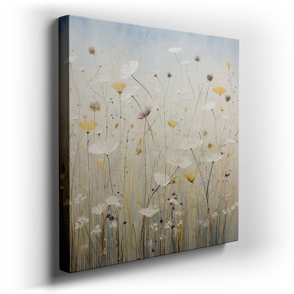 Softly Lit Pastel Wildflowers - Impressionist Canvas Wall Art