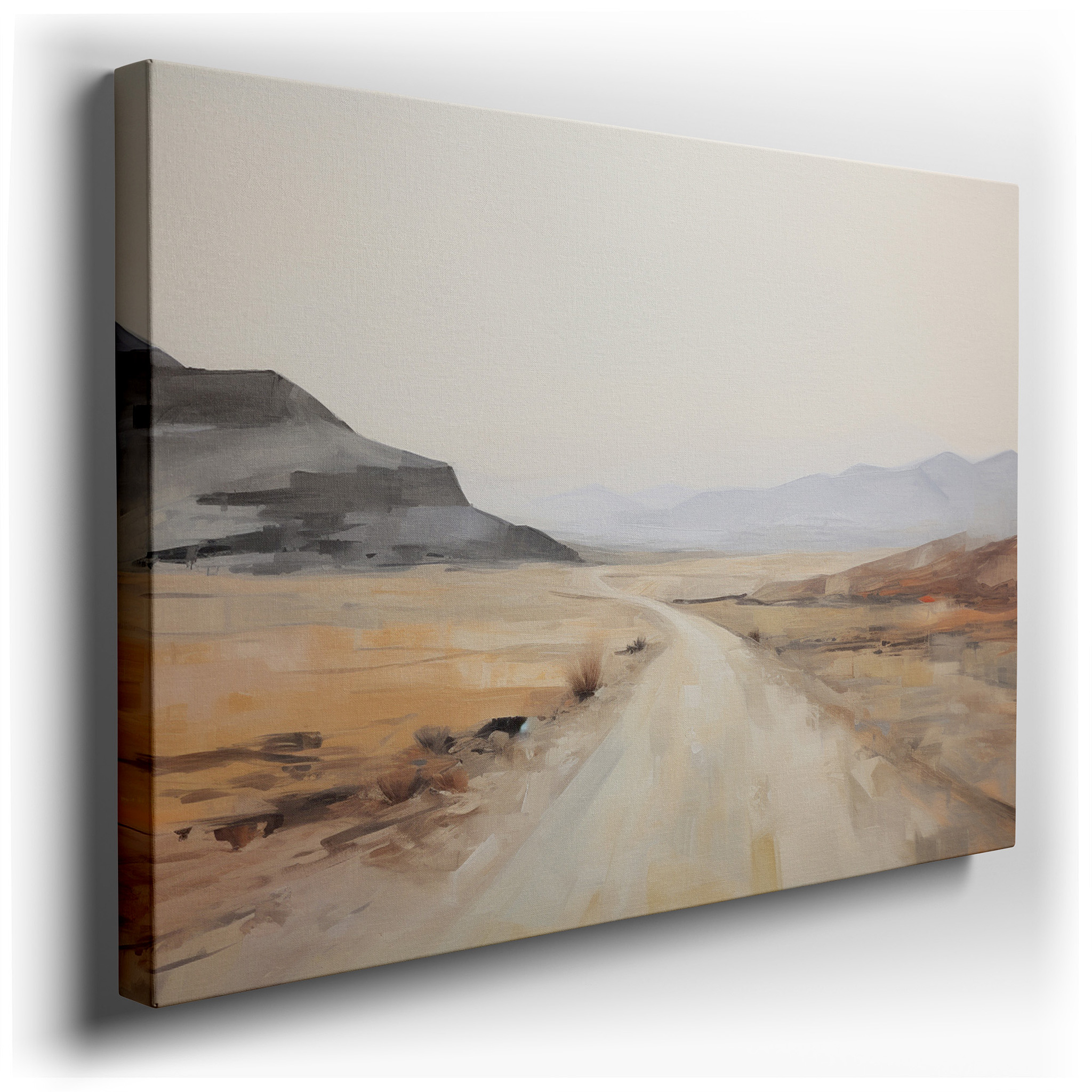 Solitary Reflections in a Tranquil Landscape: Large Canvas Wall Art for Office, Bedroom, and Living Room Decor wrapped