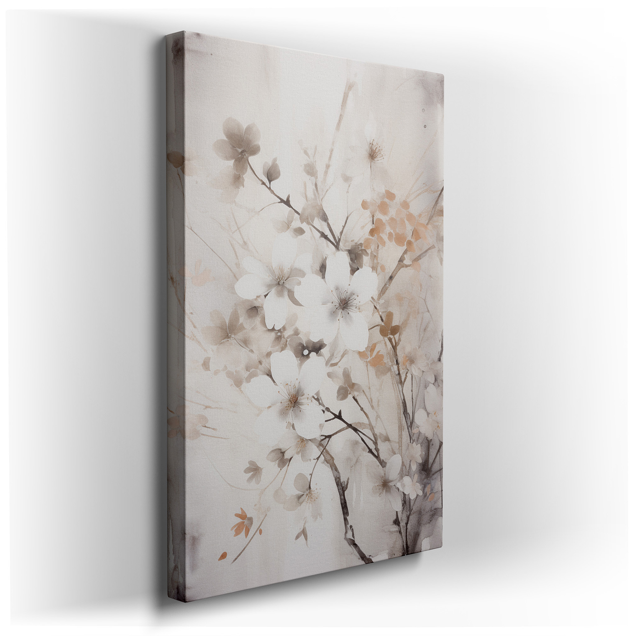 Spring's Gentle Arrival: Capturing Nature's Subtle Beauty with Pastel Blossoms - Large Canvas Wall Art for Office and