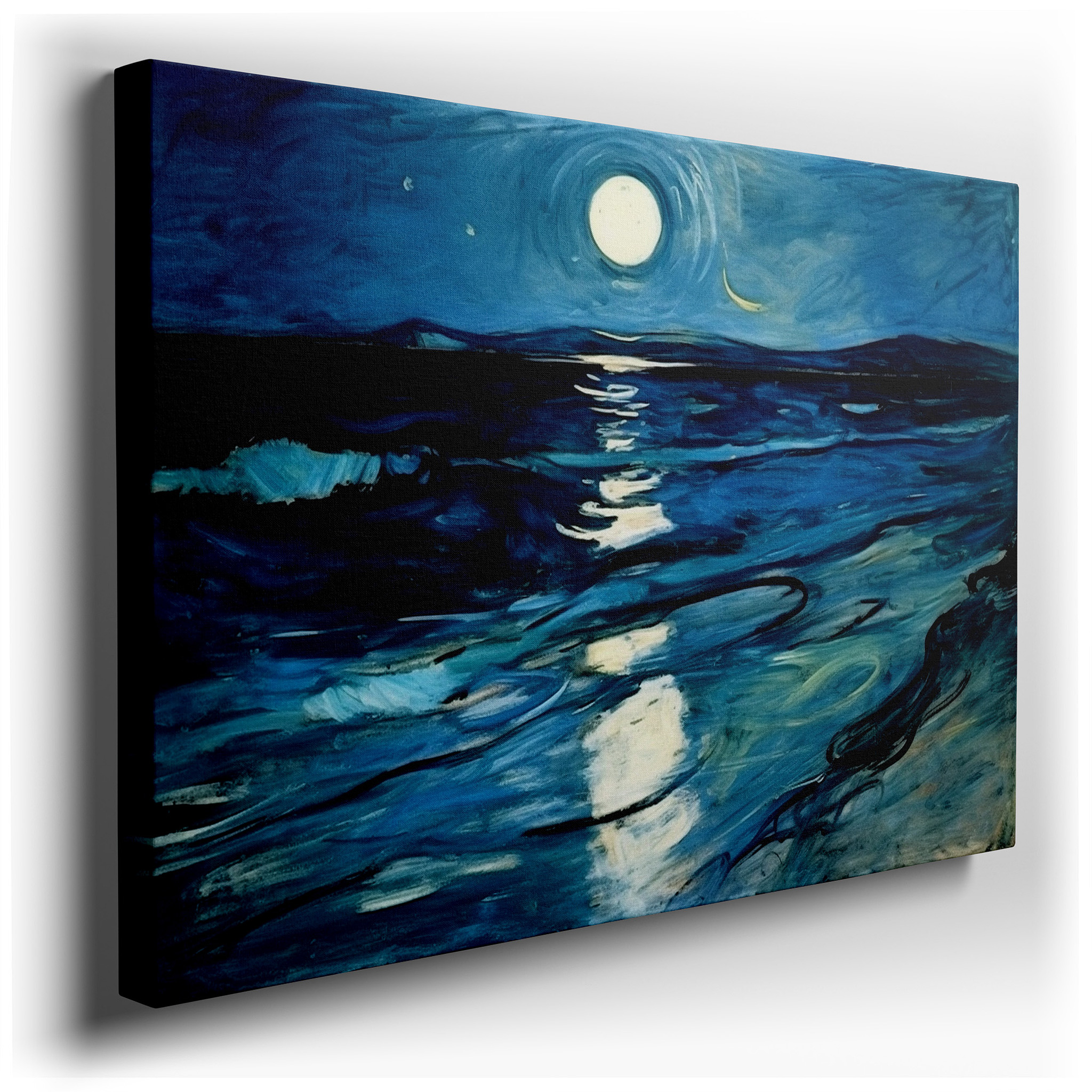Starry Night Over the Ocean Large Canvas Wall Art for Office and Bedroom Decor wrapped canvas - main product photo