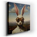 Steampunk Rabbit - Whimsical Twilight Scene Canvas Wall Art