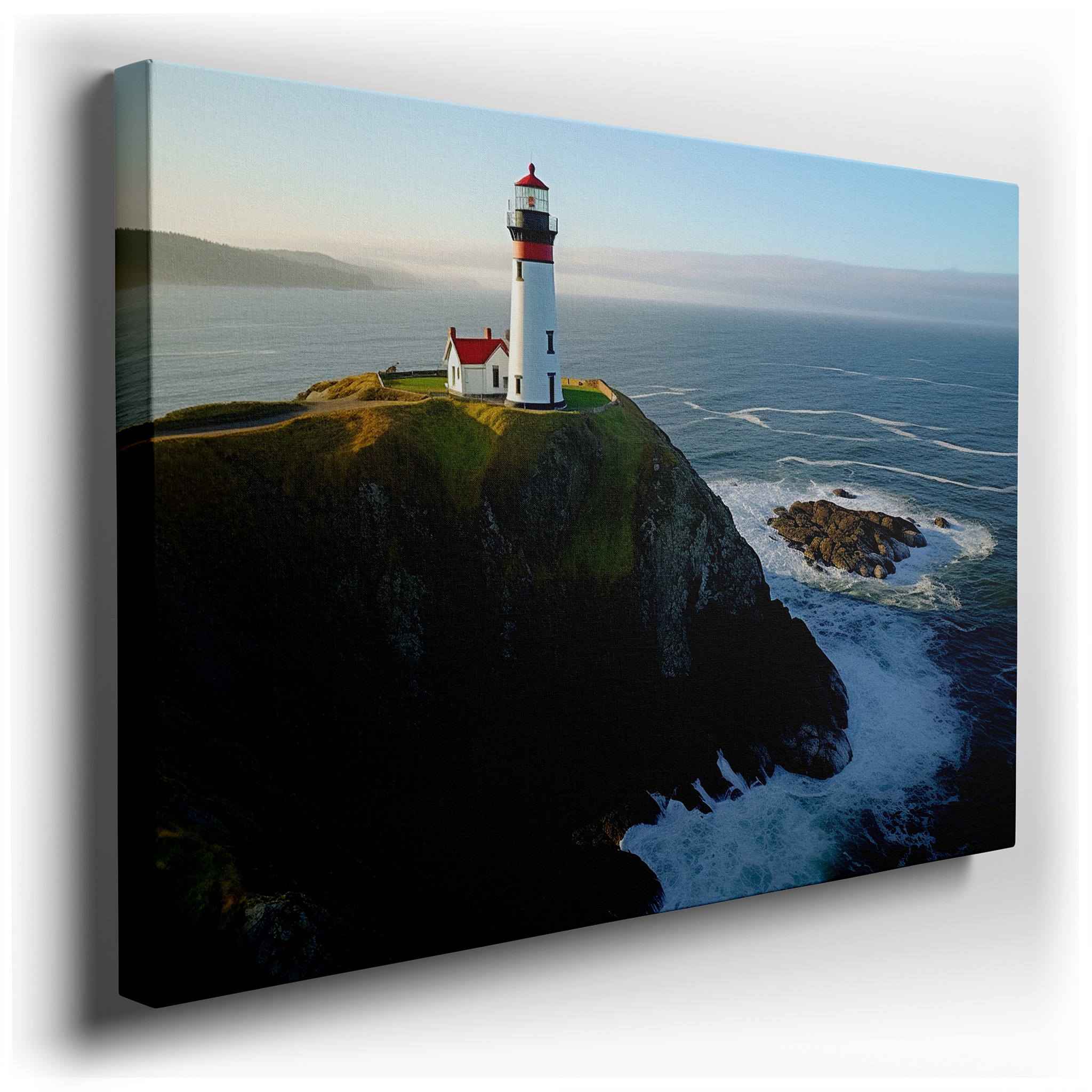 Stormy Seas and Majestic Lighthouse: A Symbol of Hope and Resilience - Large Canvas Wall Art for Home and Office Decor