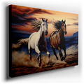 Galloping Horses at Sunset - Vibrant Canvas Wall Art