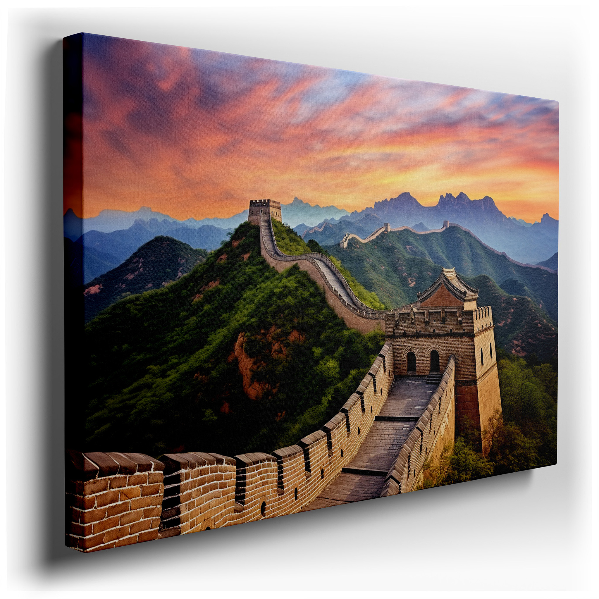 Sunrise at the Great Wall of China - Celebrating Durability and Architectural Magnificence, Large Canvas Wall Art for