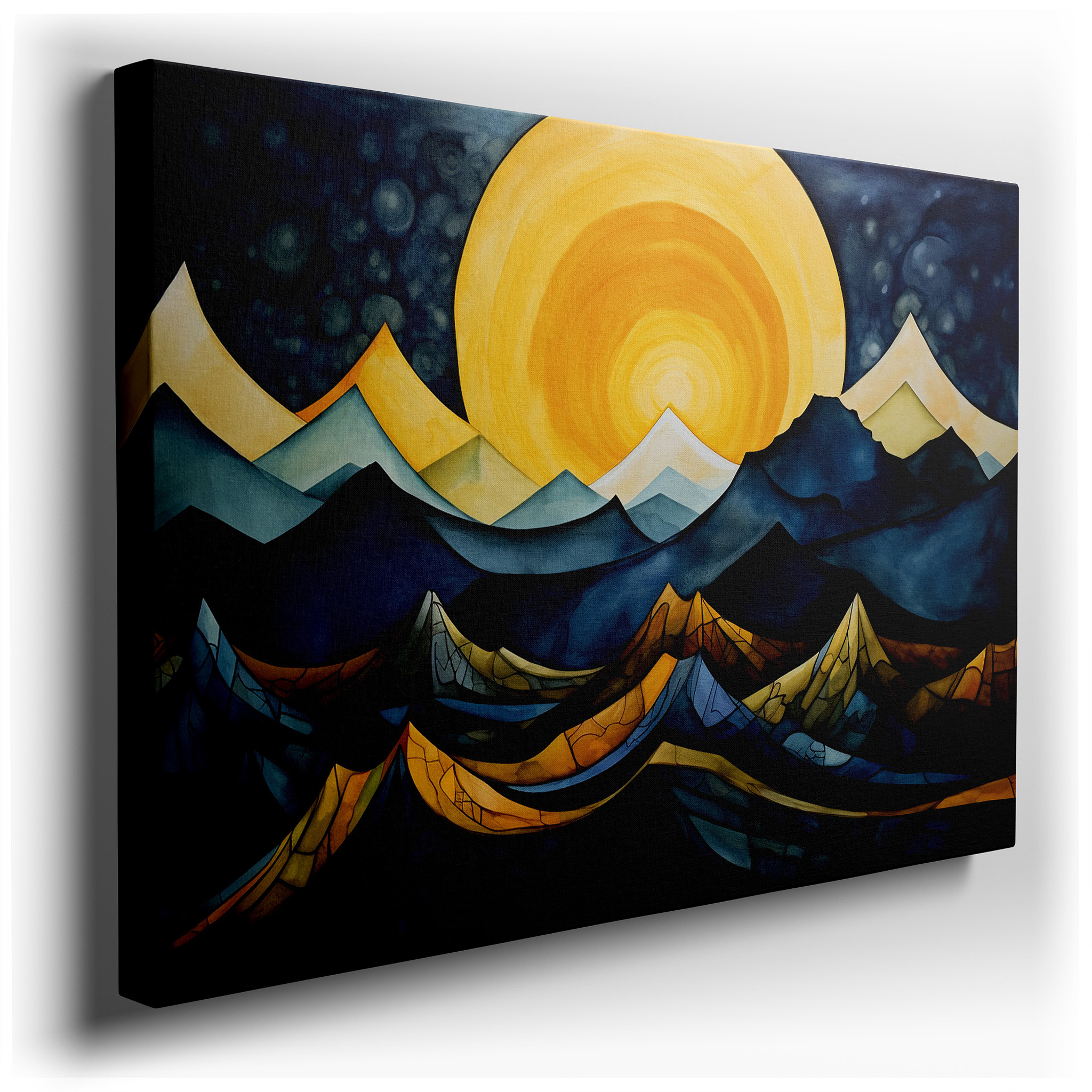 Sunrise Symphony Over Surreal Mountains: Celebrating Nature's Majesty with Large Canvas Wall Art for Home and Office