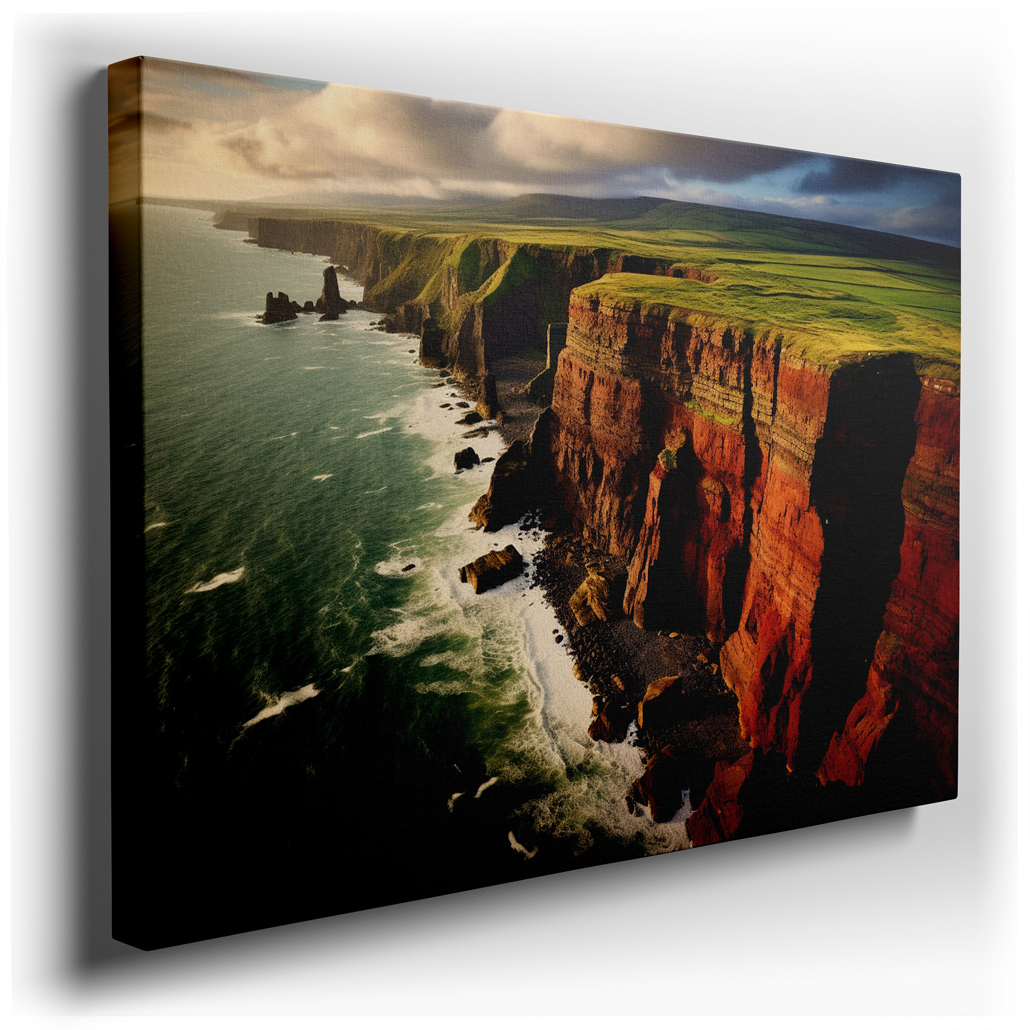 Sunset Cliffs, Protectors of the Peaceful Sea, Inviting Tranquil View Large Wall Art, Canvas Wall Art, Wall Decor,
