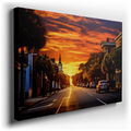Sunset Serenade on a Historic City Street - Canvas Wall Art