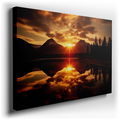 Sunset Serenity - Tranquil Lake Canvas Wall Art