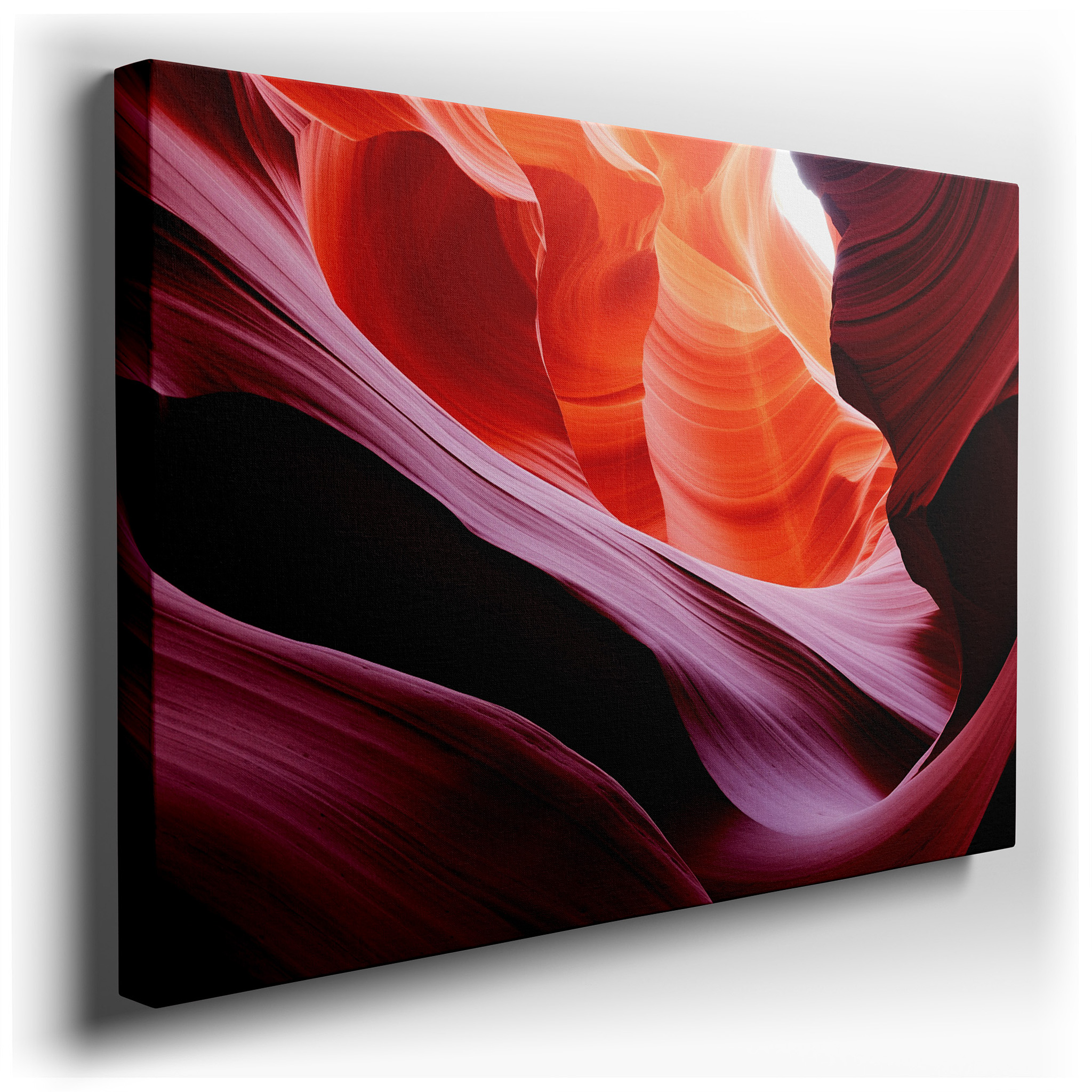 Swirling Oranges and Reds: A Visual Symphony of Passion and Vitality - Large Canvas Wall Art for Office Decor wrapped