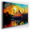 Taj Mahal Radiant Sun - Contemporary Color Canvas Wall Art