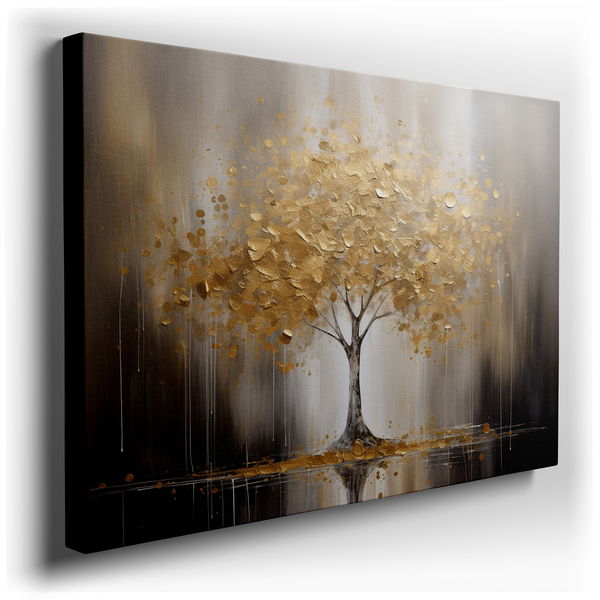 Timeless Beauty of Golden Tree - Elegant Art - Canvas Wall Art