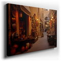 Timeless Marketplace Ambiance - Warm Cultural Scene Canvas Wall Art