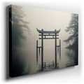 Torii Gate in Misty Waters - Tranquil Zen Canvas Wall Art