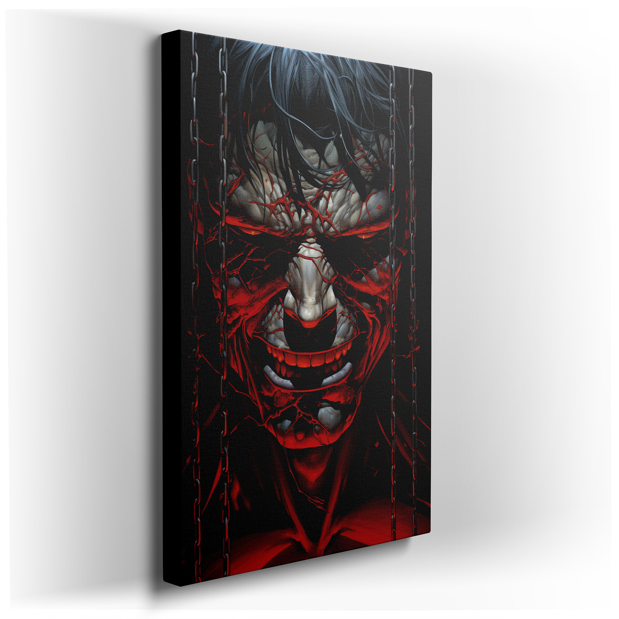 Tormented Soul Bound by Chains of Despair in a Stark Landscape: Large Canvas Wall Art for Office and Bedroom Decor