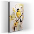 Tranquil Dawn Light - Serene Yellow Bird Canvas Wall Art