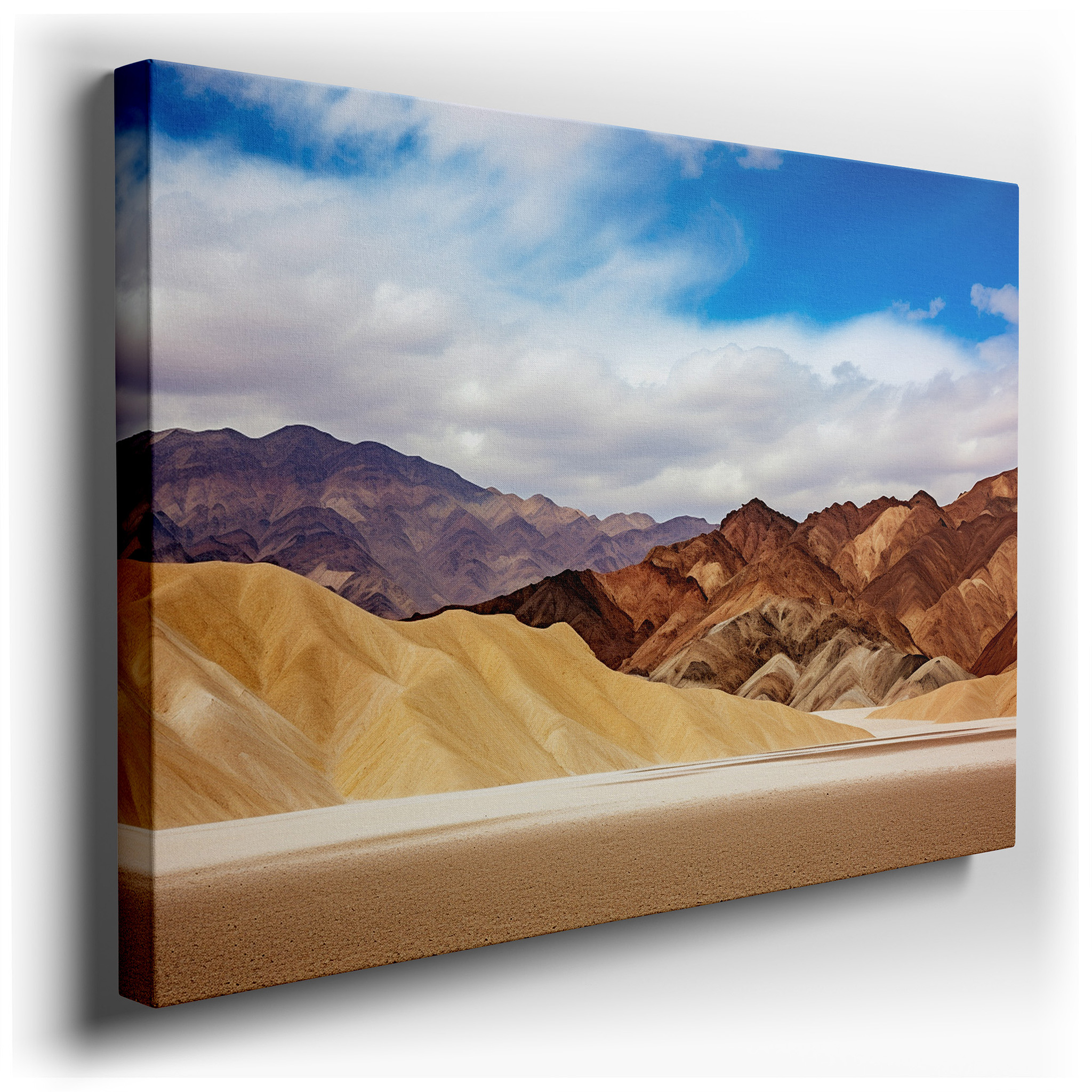 Tranquil Desert Mountains Large Canvas Wall Art, Ethereal Landscape Office Decor wrapped canvas - main product photo