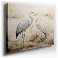 Elegant Cranes Tranquil Landscape Canvas Art for Office