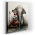 Tranquil Moments by the Water - Expressive Realism Canvas Wall Art