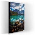 Tranquil Mountain Lake - Colorful Canvas Wall Art