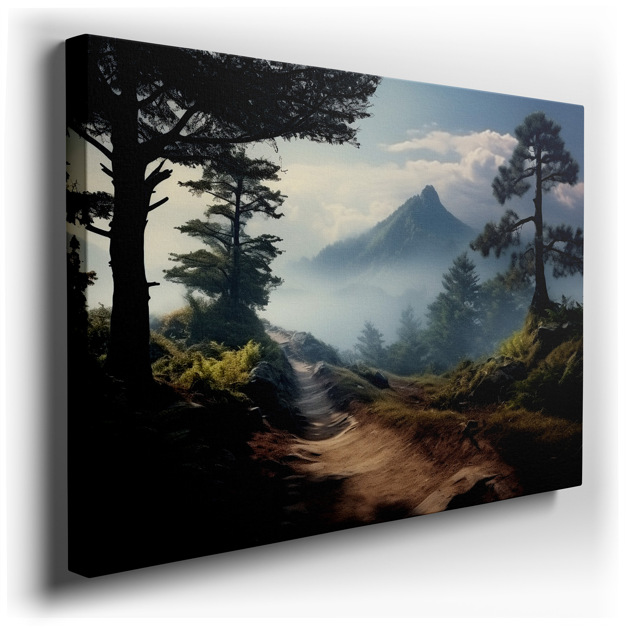 Tranquil Mountain Trail Offers Peace and Exploration Amidst Natural Beauty Large Wall Art, Canvas Wall Art, Wall Decor,