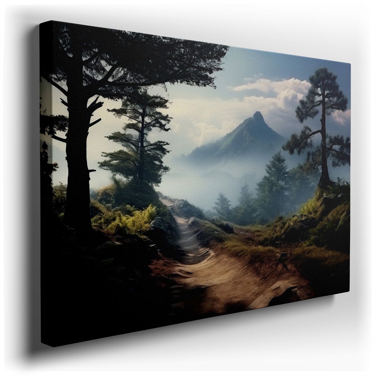 Tranquil Mountain Trail - Nature's Serenity Canvas Wall Art