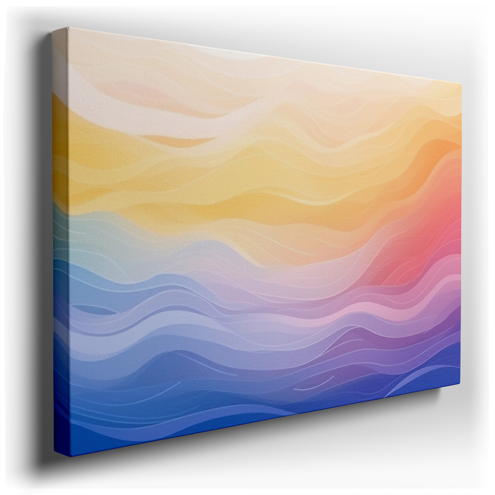 Tranquil Ocean Waves and Soft Breezes in Calm Blues and Peaceful Greens, Large Canvas Wall Art for Office and Bedroom