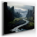 Tranquil River - Lush Green Canvas Wall Art