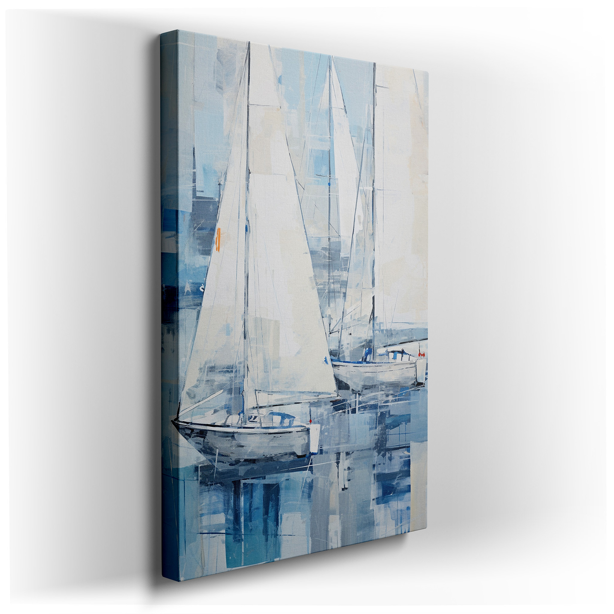 Tranquil Sailing Adventure - Serene Nautical Large Wall Art, Canvas Decor for Office and Bedroom wrapped canvas - main