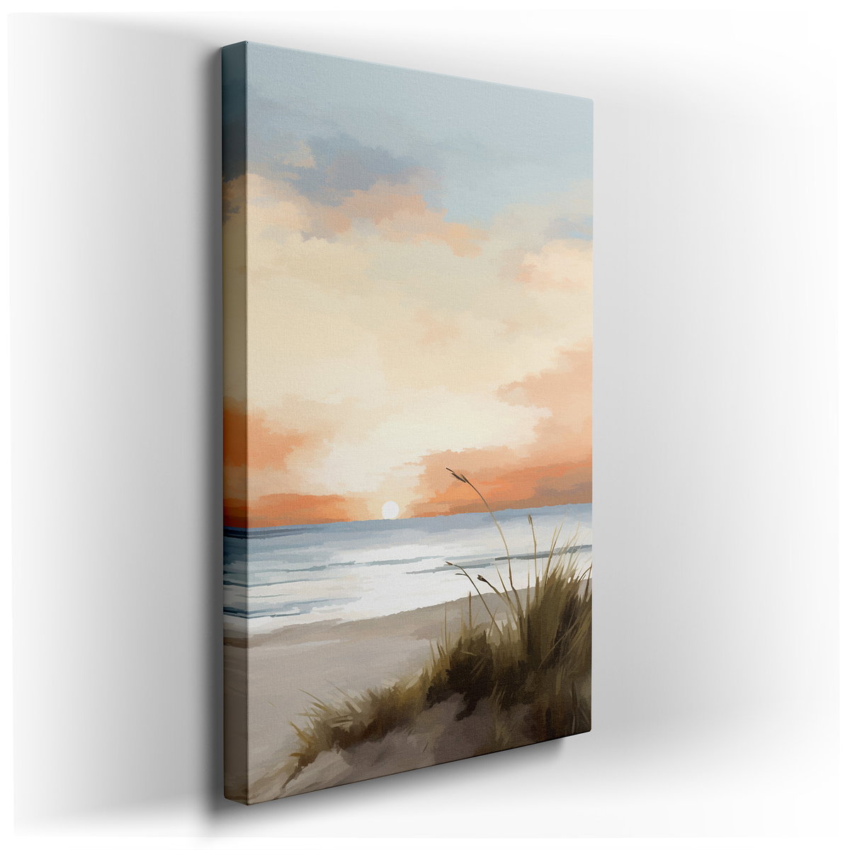 Tranquil Sunset at a Secluded Beach - Coastal Canvas Wall Art