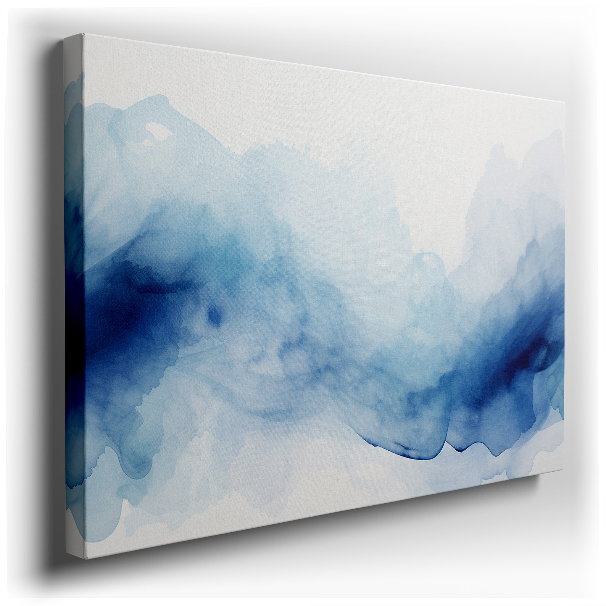 Tranquil Tides - A Serene Symphony of Blues Reflecting the Ocean's Rhythm Large Wall Art, Canvas Wall Art, Wall Decor