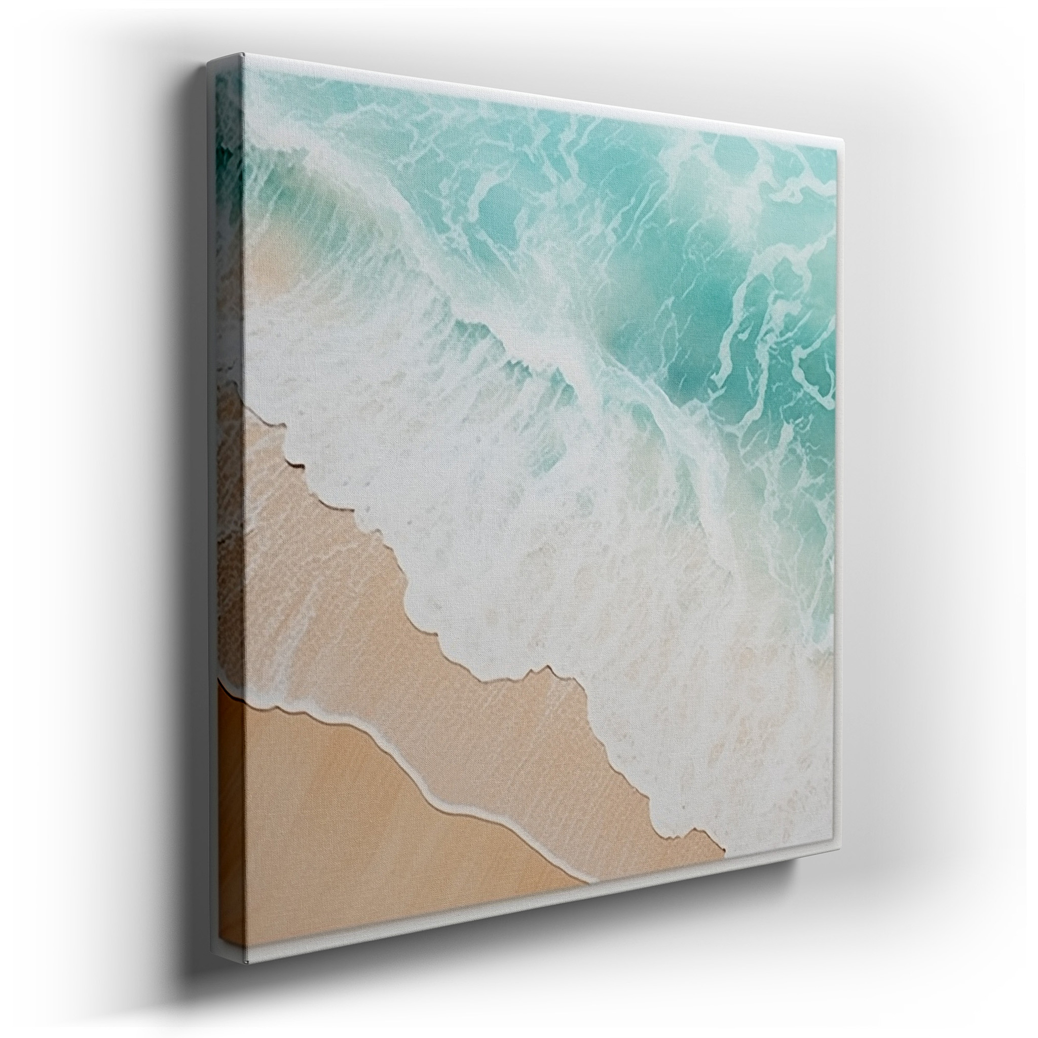 Tranquil Tropical Haven Wall Art Featuring Turquoise Waters and Golden Sands - Large Canvas for Office, Bedroom, and