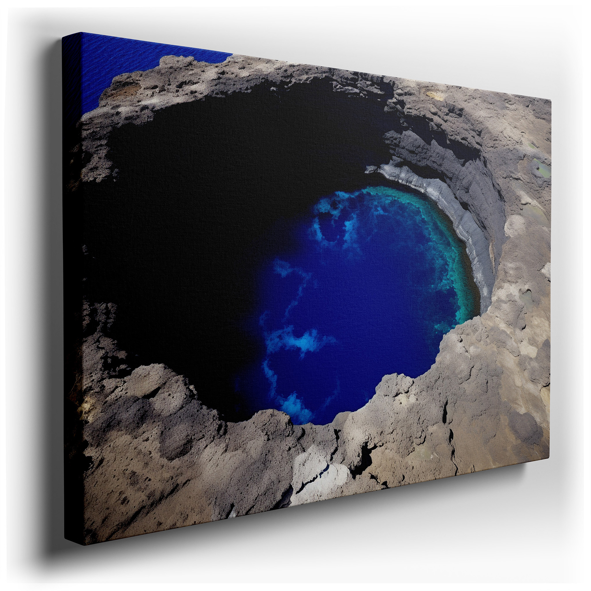 Tranquil Waters and Ancient Lava Rocks - Striking Natural Beauty Large Wall Art, Canvas Wall Art, Wall Decor for Office