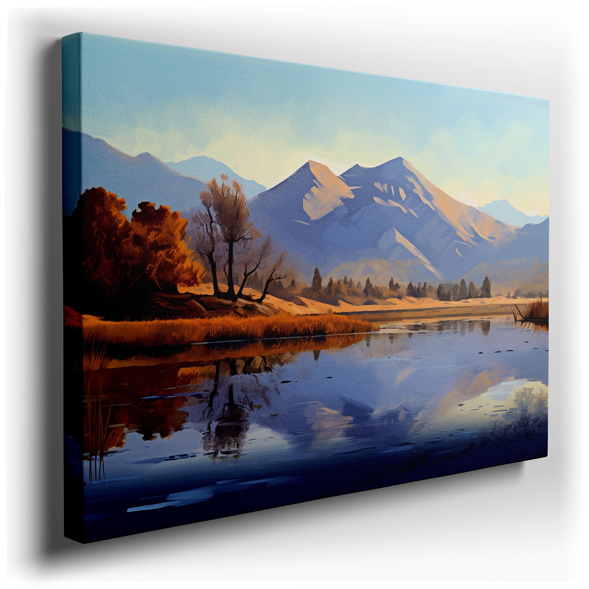 Tranquil Waters and Majestic Mountains Wall Art: A Gateway to Serenity - Large Canvas Art for Home and Office Decor,