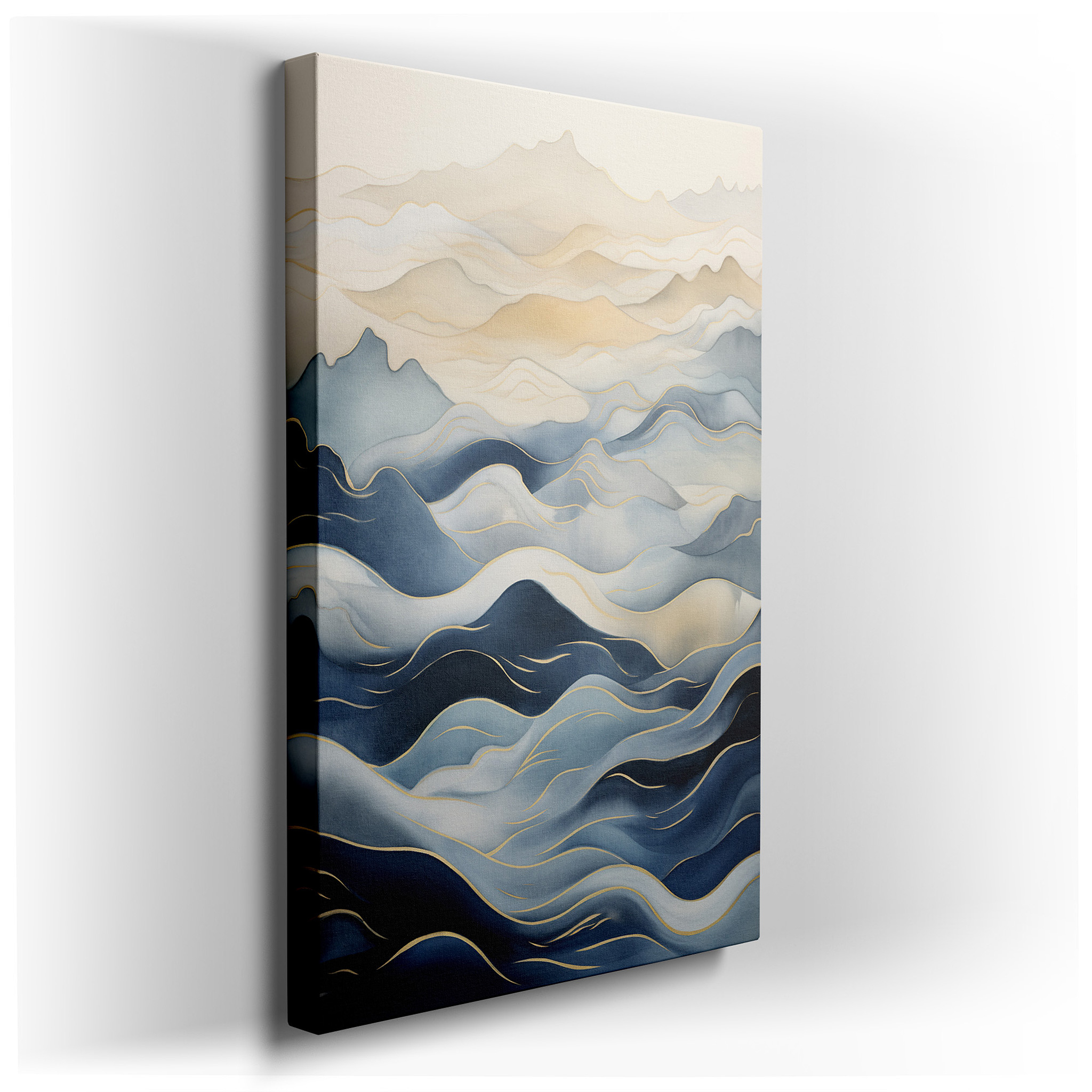 Tranquil Waves and Gentle Gradients Inspire Peacefulness Large Wall Art, Canvas Wall Art, Wall Decor for Office,