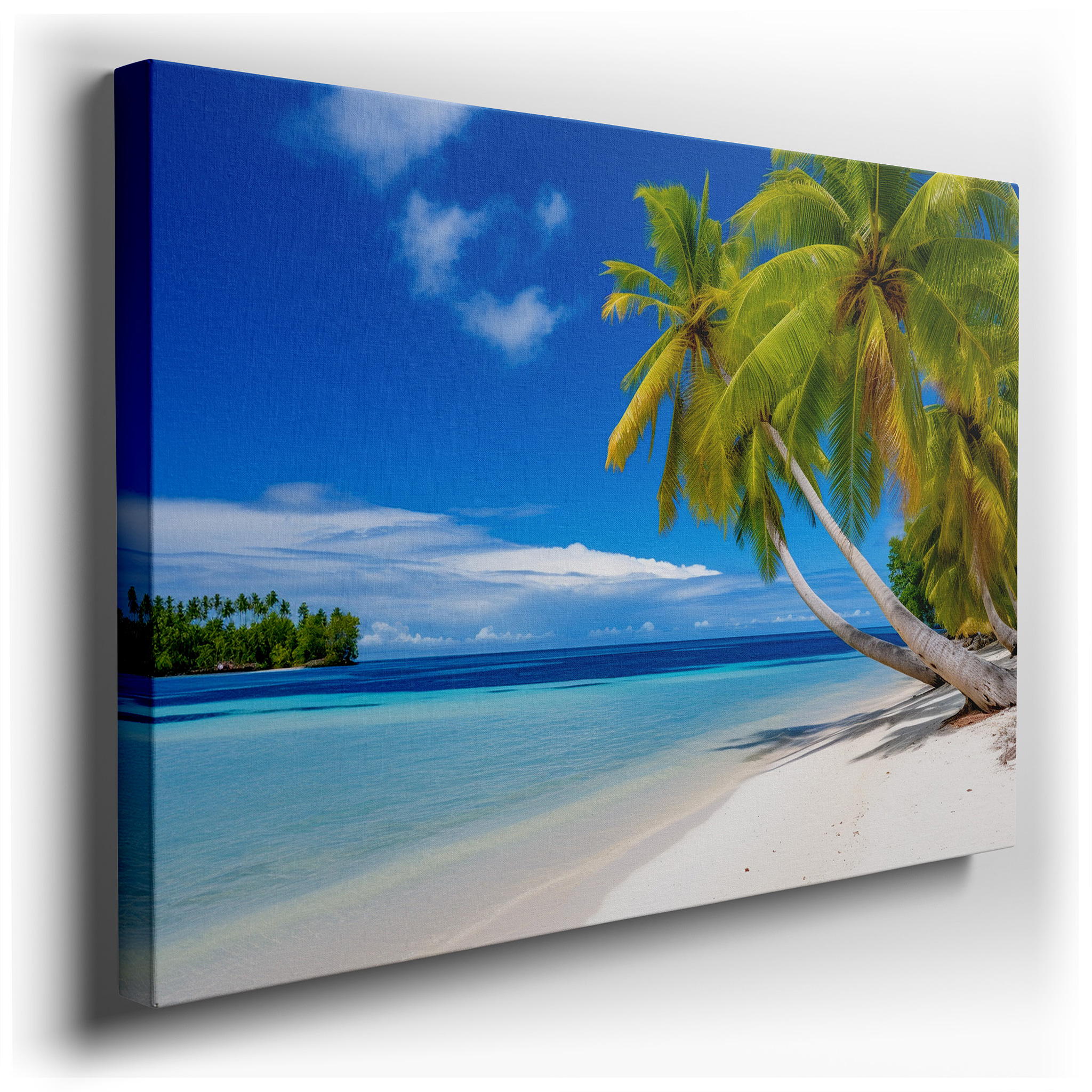 Tropical Paradise Beach Scene: A Peaceful Retreat for Home and Office - Large Canvas Wall Art for Living Spaces,