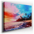 Tropical Sunset Serenity - Lush Palms Canvas Wall Art