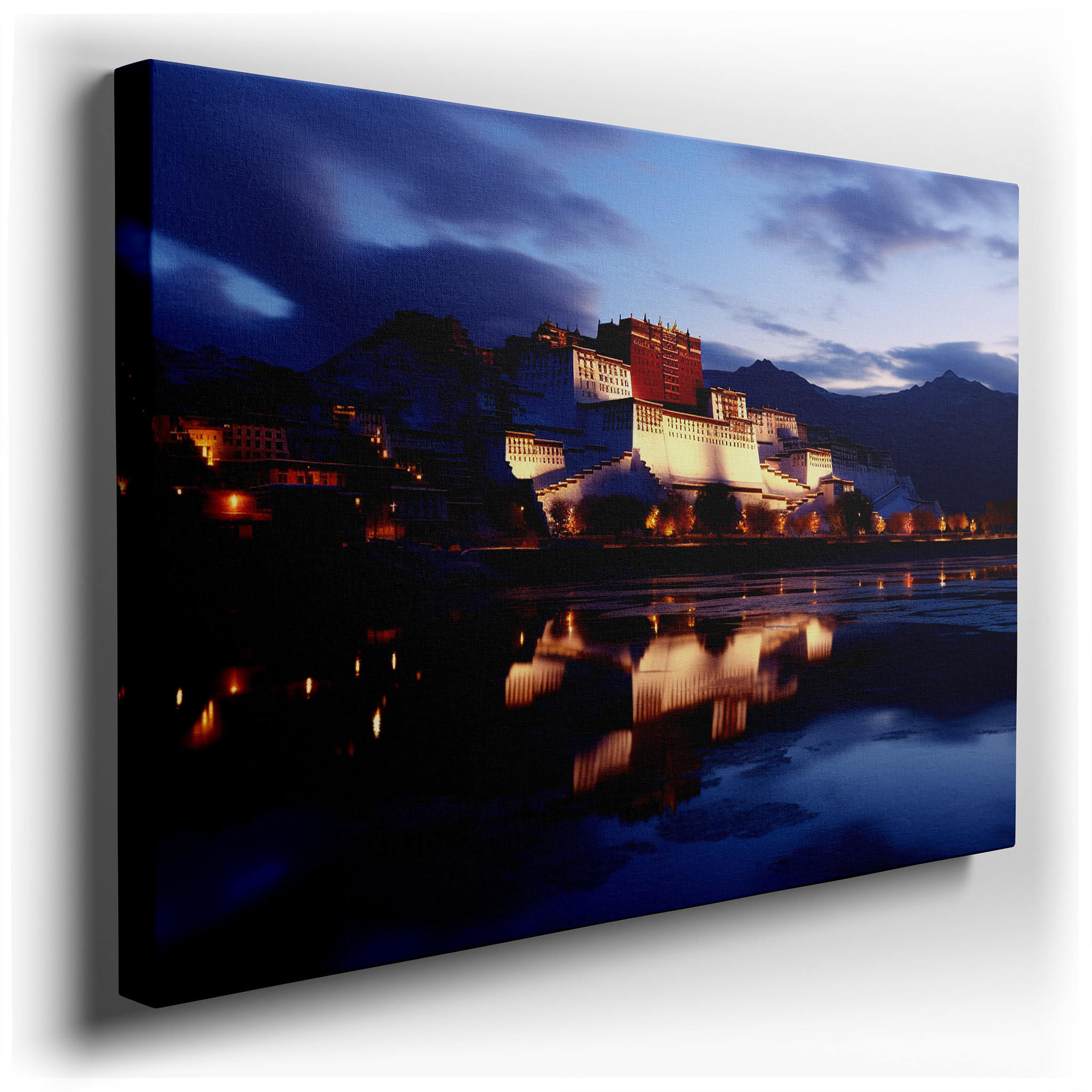 Twilight Embrace of Ancient Grandeur - Mystical Blend of History and Nature Large Wall Art, Canvas Wall Art, Wall Decor