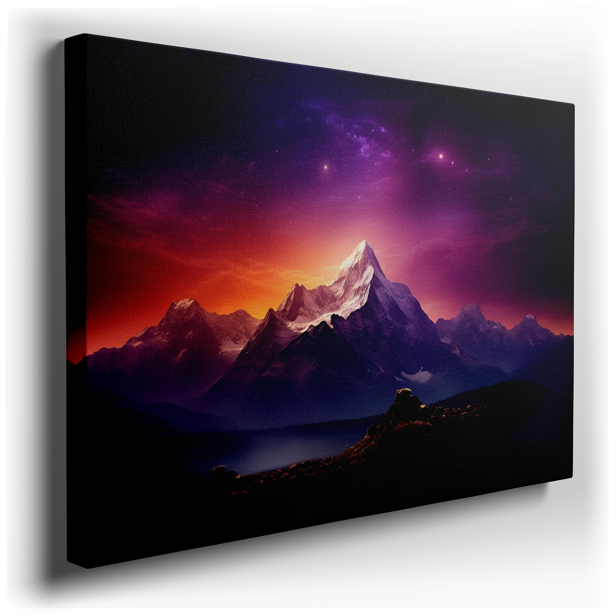 Twilight Majesty: A Dance of Light and Darkness - Large Canvas Wall Art for Office, Bedroom, and Living Room Decor