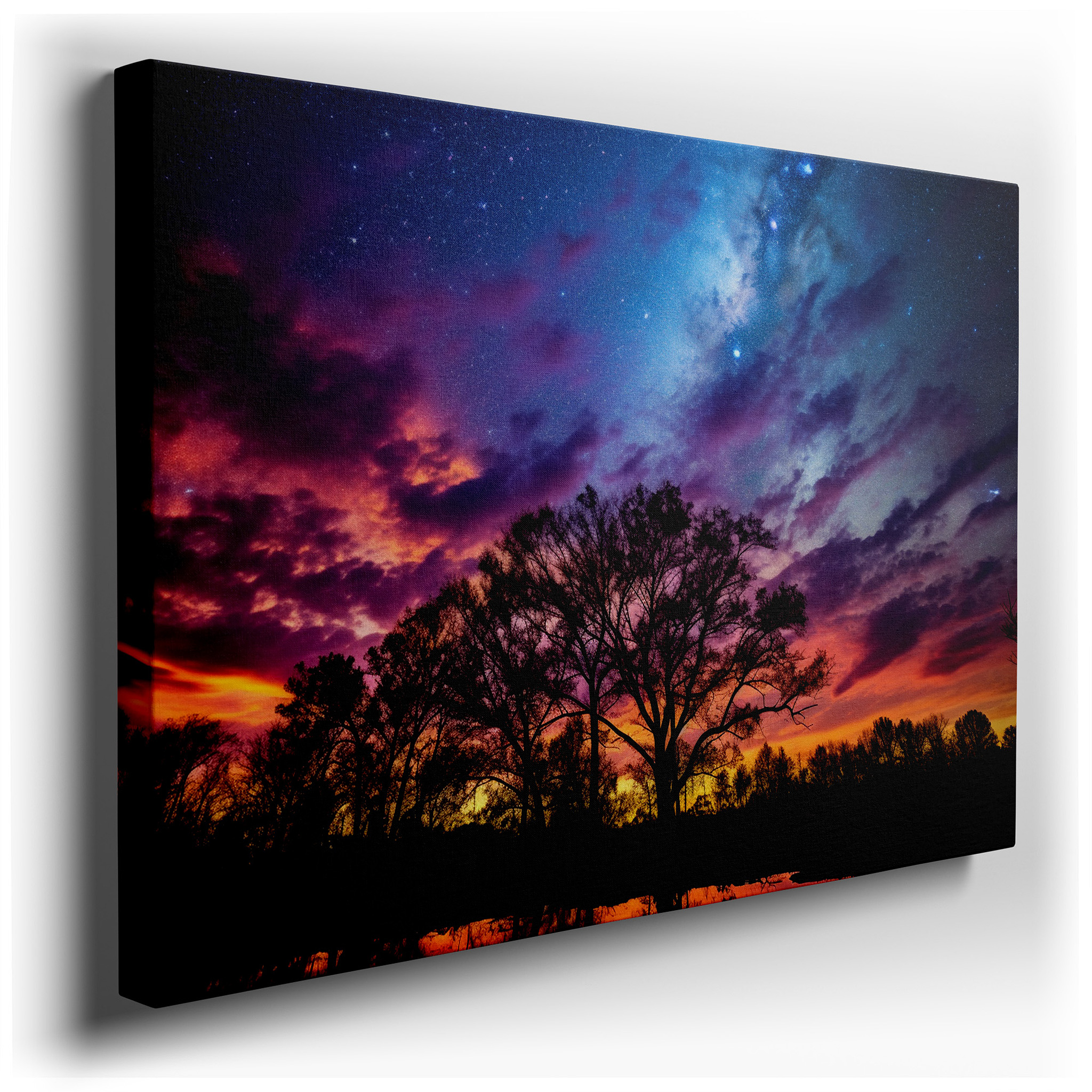 Twilight's Poetic Grace: A Canvas of Fiery Sunsets and Tranquil Evening Shades - Large Wall Art for Bedrooms and