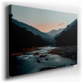 Twilight Serenity - Tranquil Mountain River Canvas Art