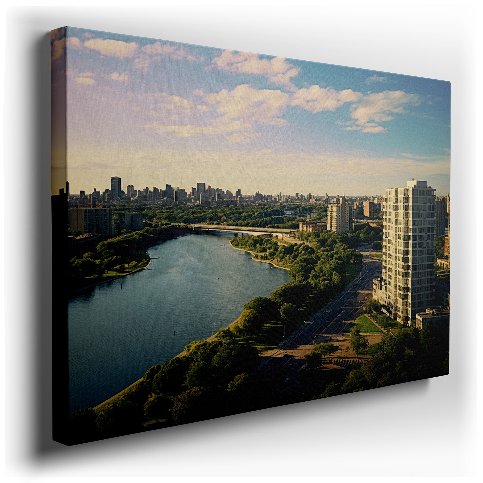 Urban and Green Spaces Aerial Cityscape: Dynamic Skyscrapers and Nature Large Wall Art, Canvas Wall Art, Wall Decor for