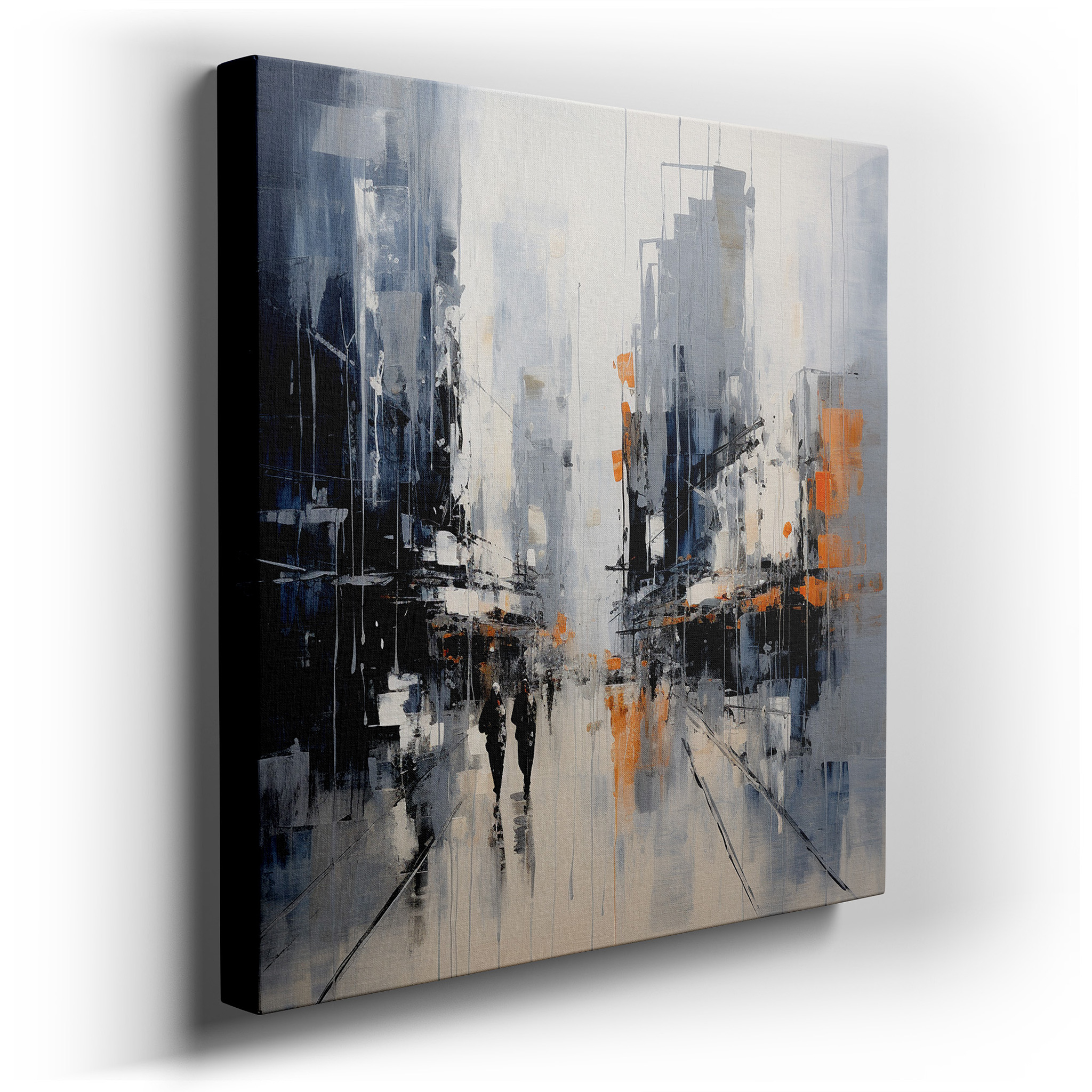 Urban Friendship Amidst Bright City Colors Large Wall Art, Canvas Wall Art, Wall Decor, Office Wall Art, Bedroom Wall
