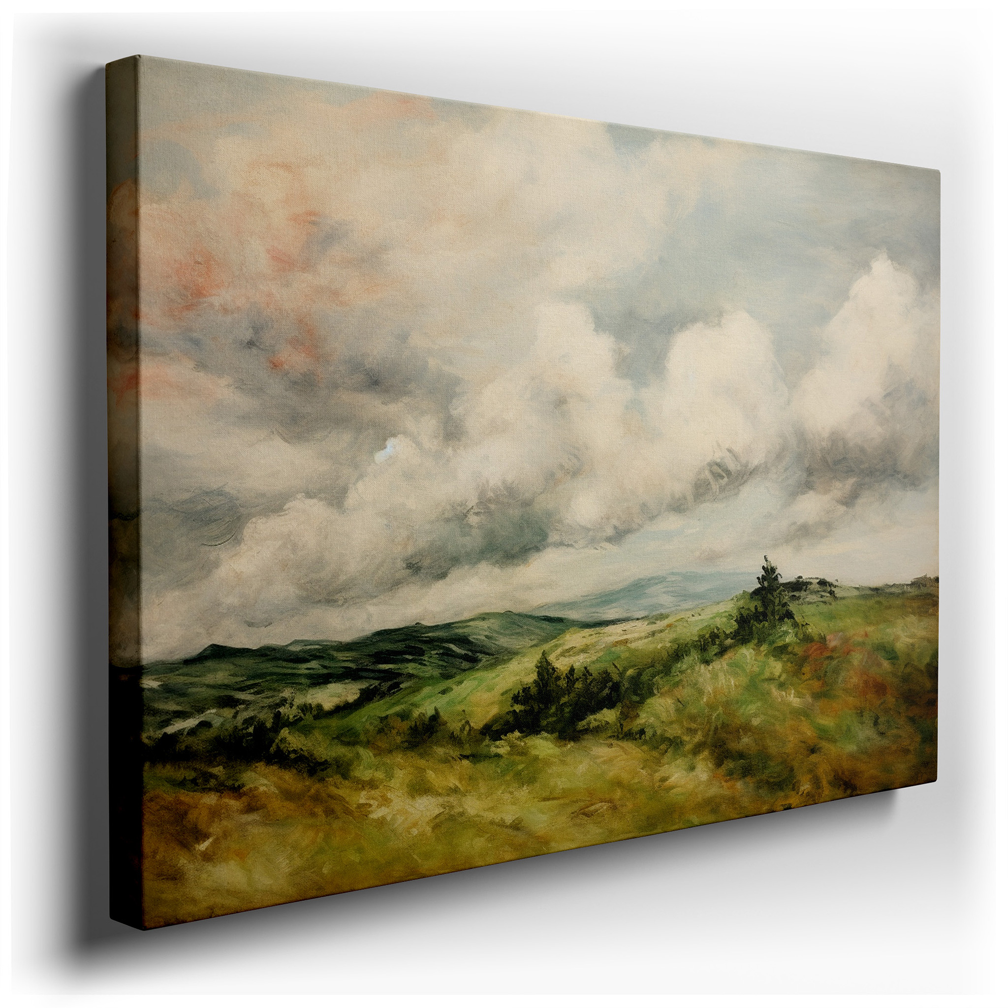 Verdant Hills and Dynamic Skies: A Harmonious Display of Nature's Splendor - Large Wall Art, Canvas Wall Art, Wall